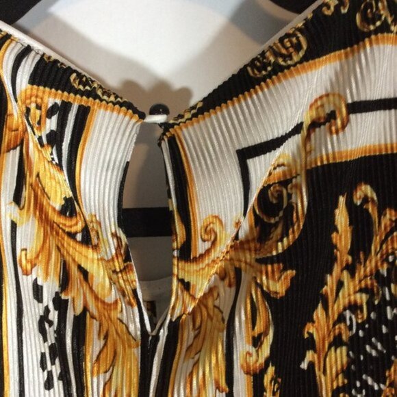 Peter Nygard Women's Gold/Black Sleeveless 2 Tier Blouse Top Size M/M - Picture 4 of 6